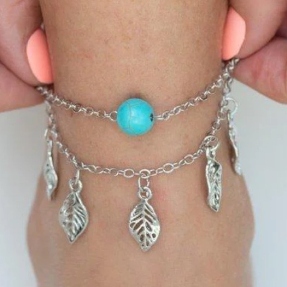 🔵🩵🔵 “EARTHY EXPLORER” BLUE ANKLET ~ PAPARAZZI❗️ 🔵🩵🔵